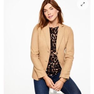 Talbots Classic Shetland Wool Blazer in Tan | Size 20W